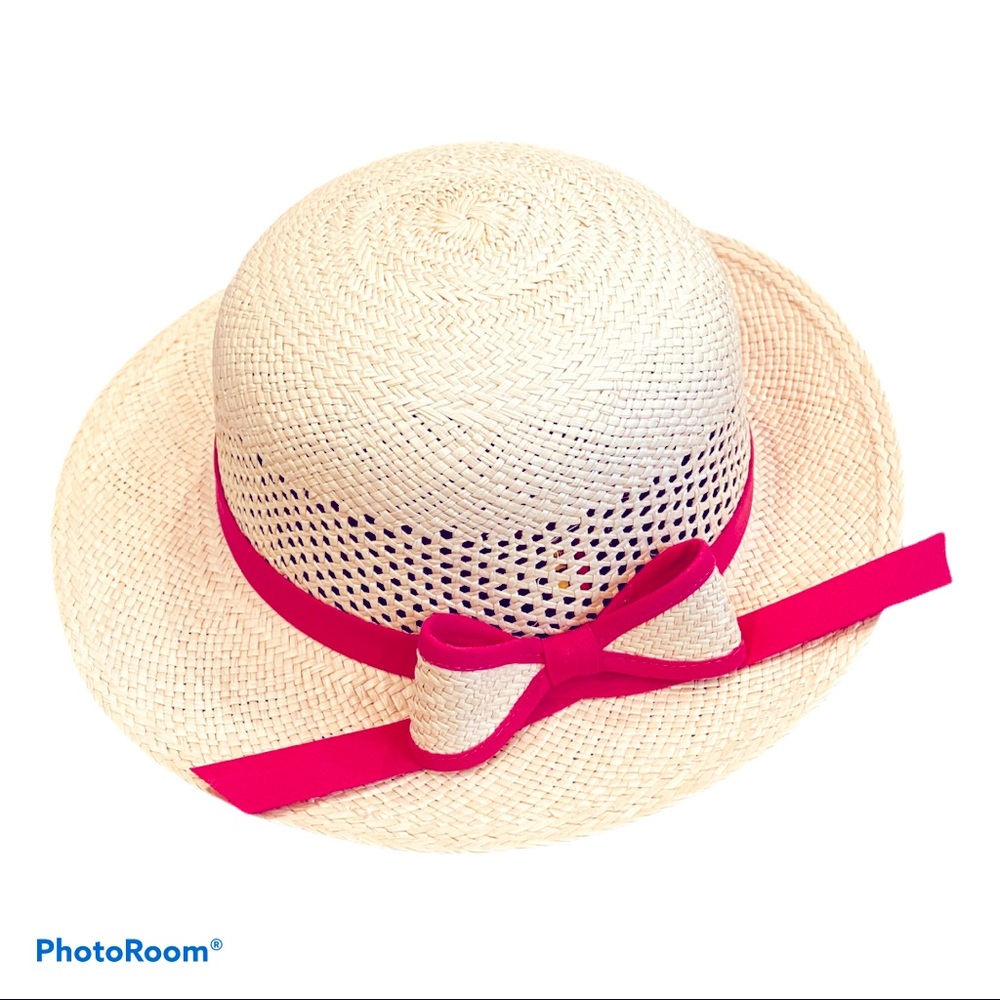 Panama Hat Genuine Woven Hat Womens XS Straw Pink